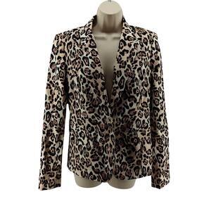 Victoria Secret Leopard Print Fitted Blazer Business Power Womens 10
